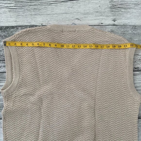 Vintage 90s Sweater Vest Mens L Beige 1997 Pro-Am Golf Cardigan - Picture 9 of 11